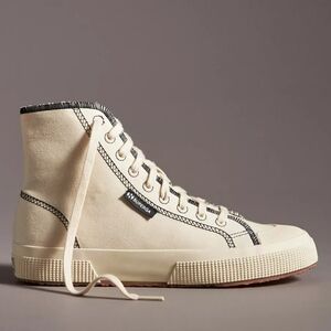 Superga 2295 Drill Overlock Stitching High-top Sneakers - Raw / Off-white